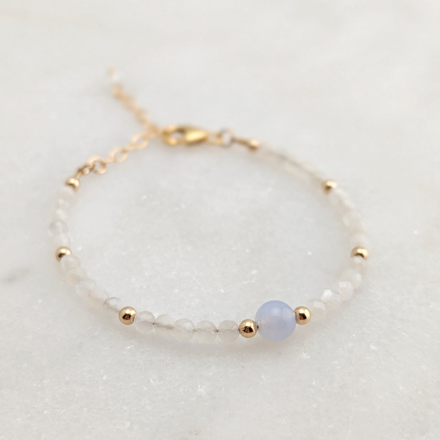 Blue Lace Agate Accent Luxe Bracelet