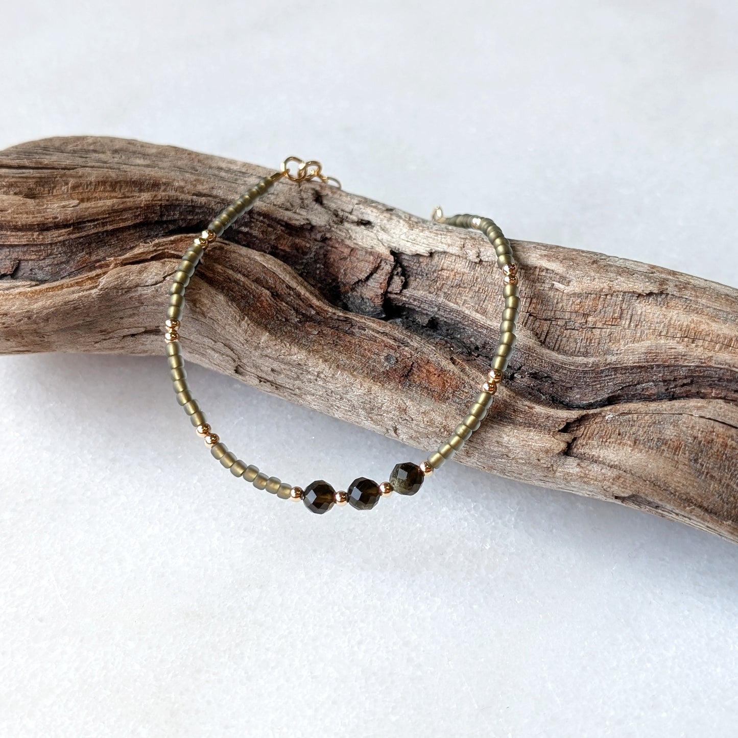 Golden Obsidian Sage Triple Grounding Bracelet