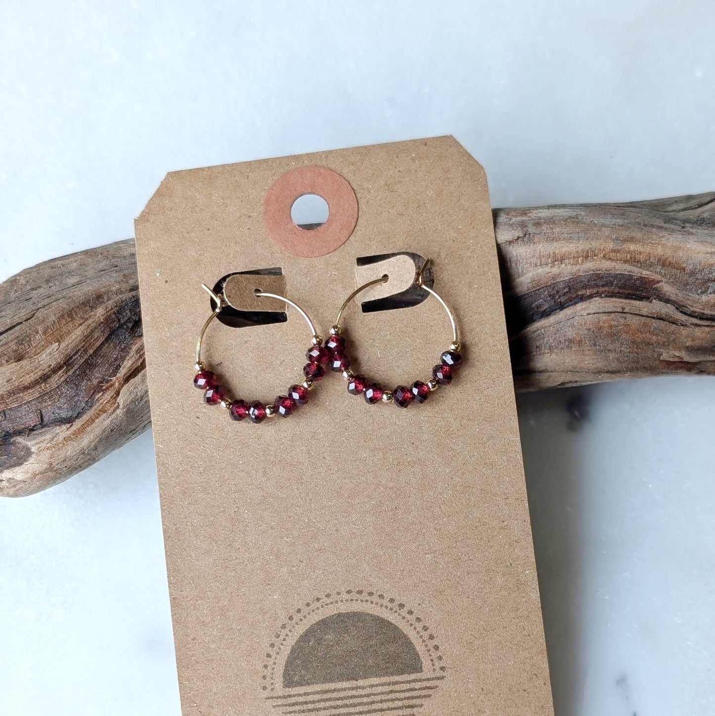 Garnet Mini Hoops