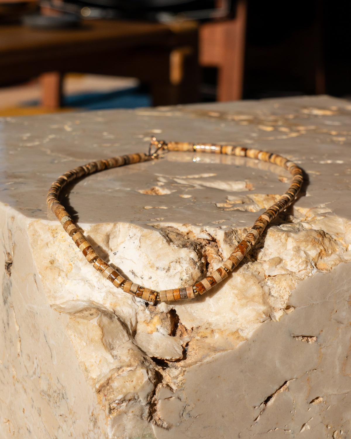 Ancient Stone Desert Jasper Heishi Necklace