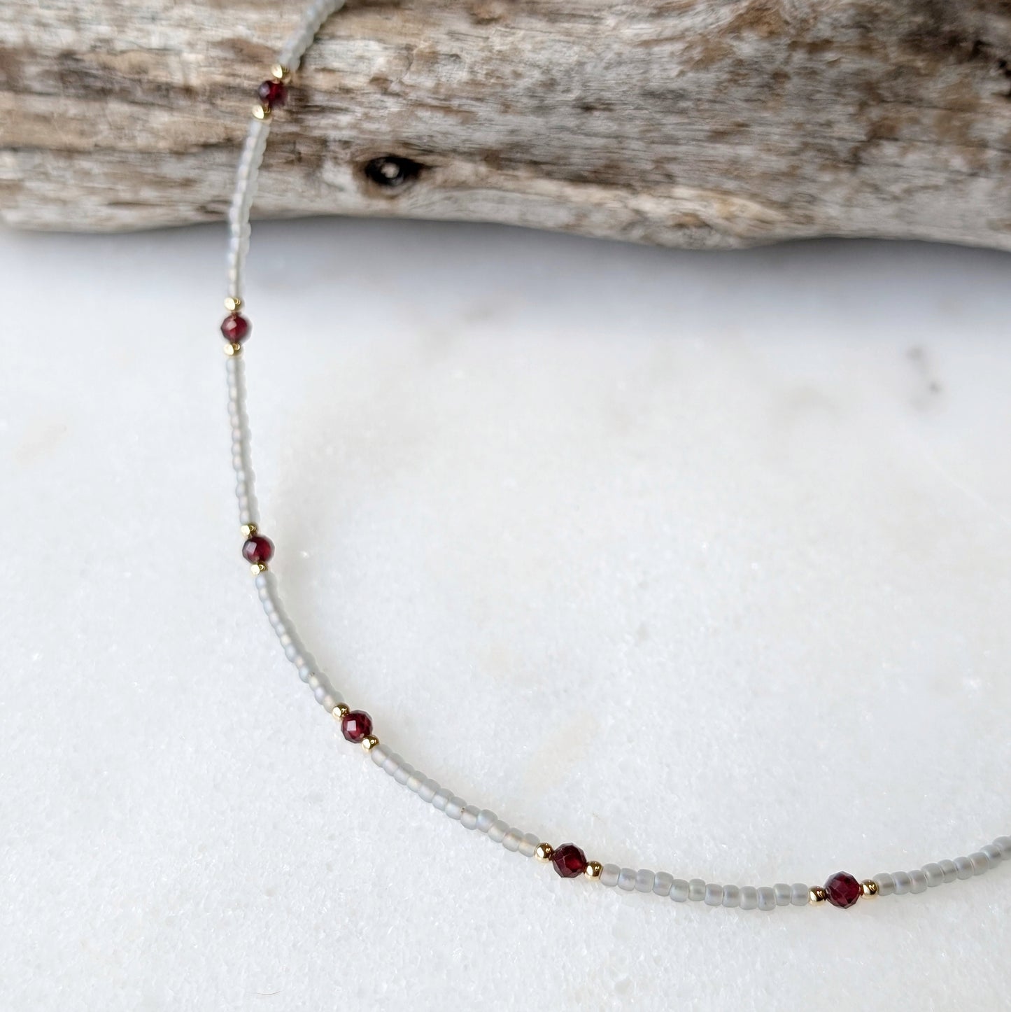 Garnet Gray Waters Necklace