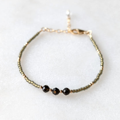 Golden Obsidian Sage Triple Grounding Bracelet