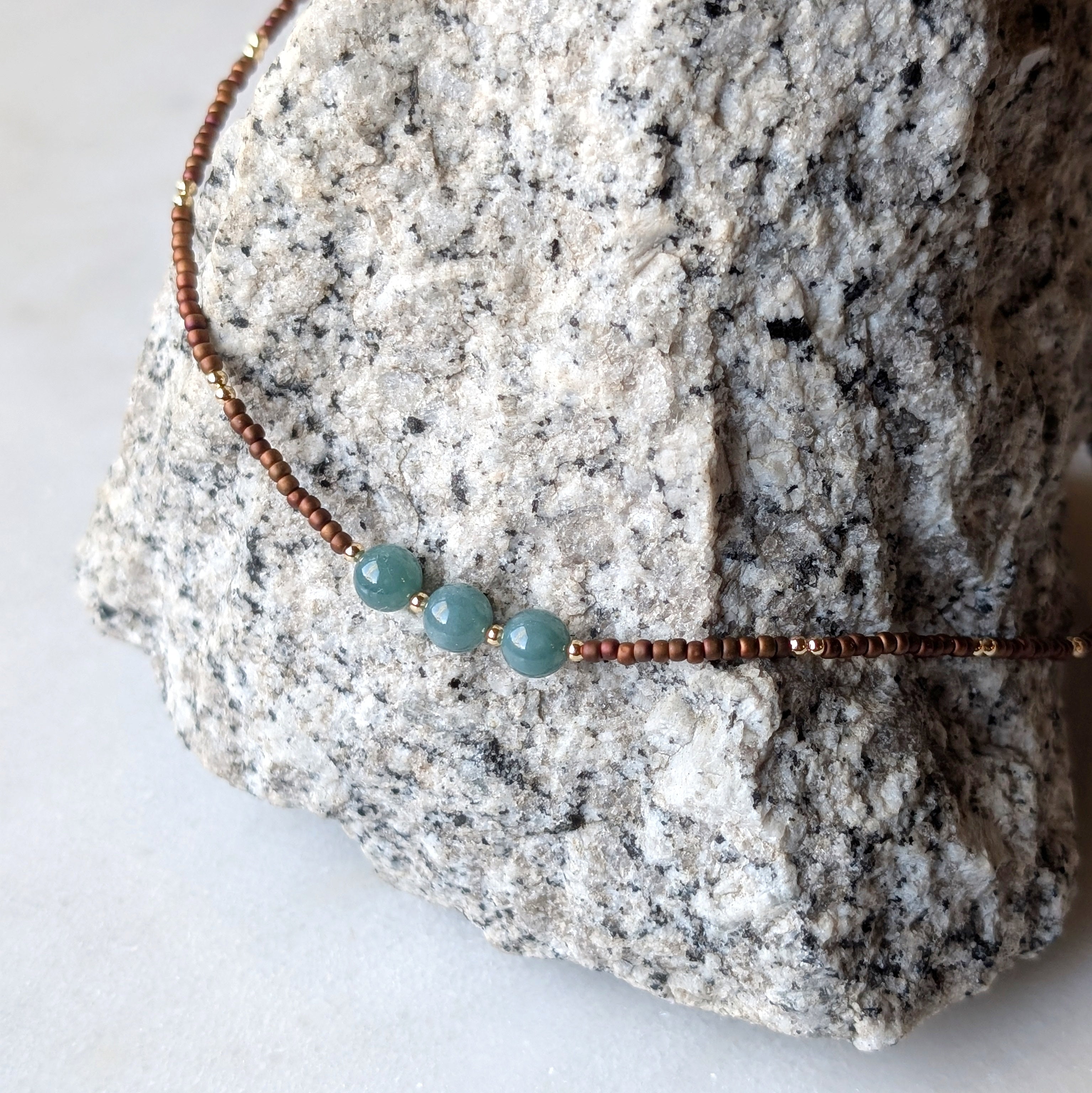 Jade Triple Stone Necklace
