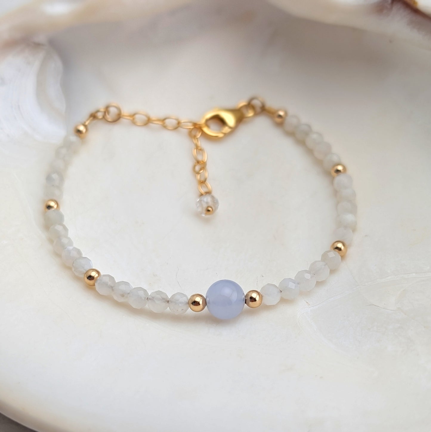 Blue Lace Agate Accent Luxe Bracelet