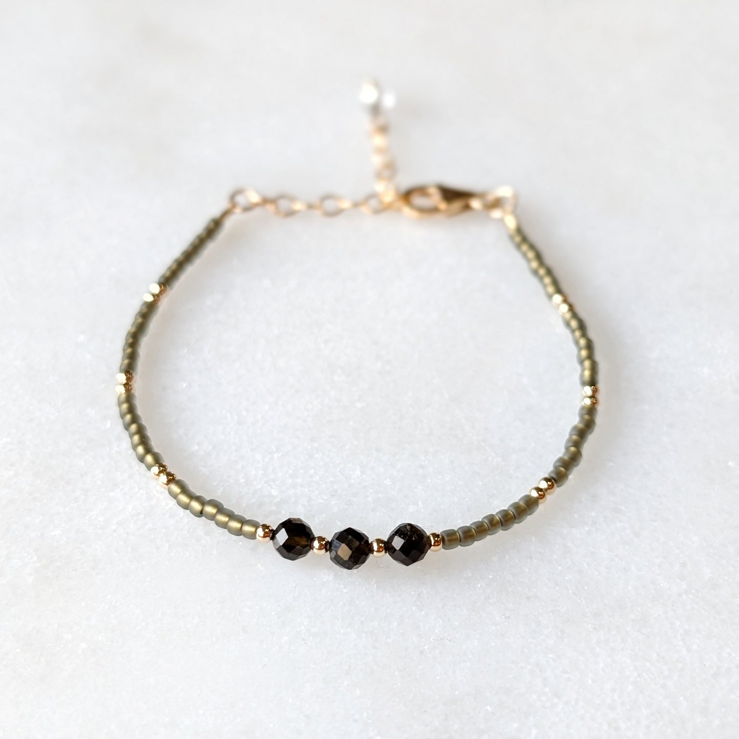 Golden Obsidian Sage Triple Grounding Bracelet