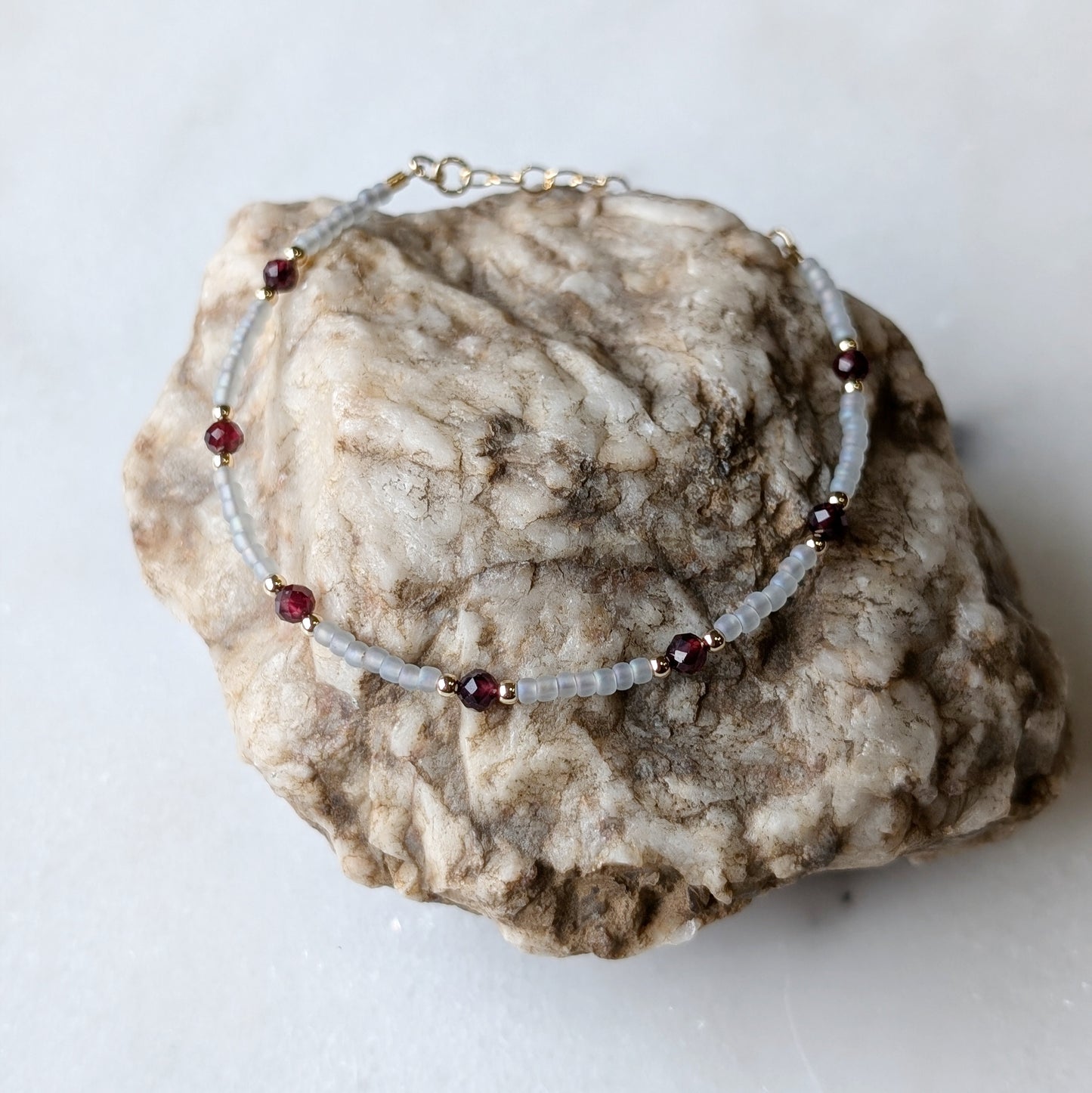 Garnet Gray Waters Bracelet