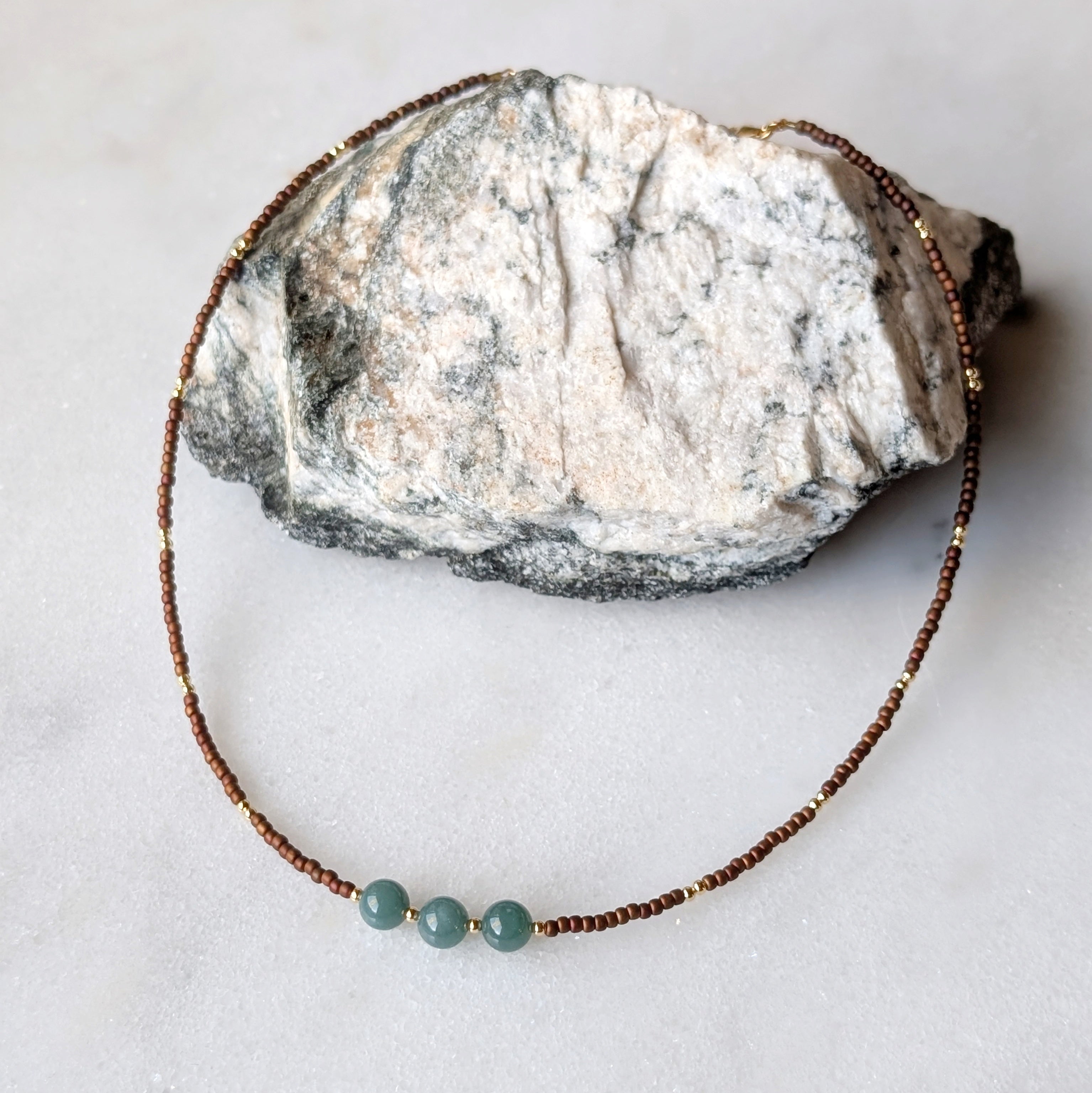 Jade Triple Stone Necklace