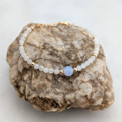 Blue Lace Agate Accent Luxe Bracelet