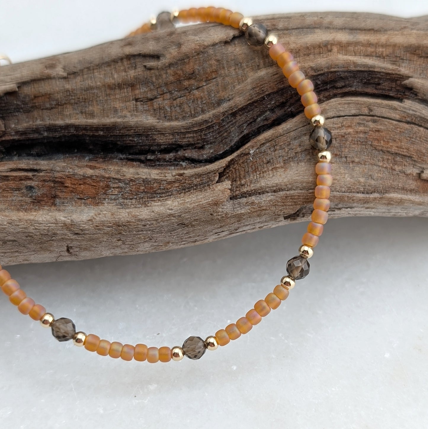 Smoky Quartz Peach Protective Bracelet