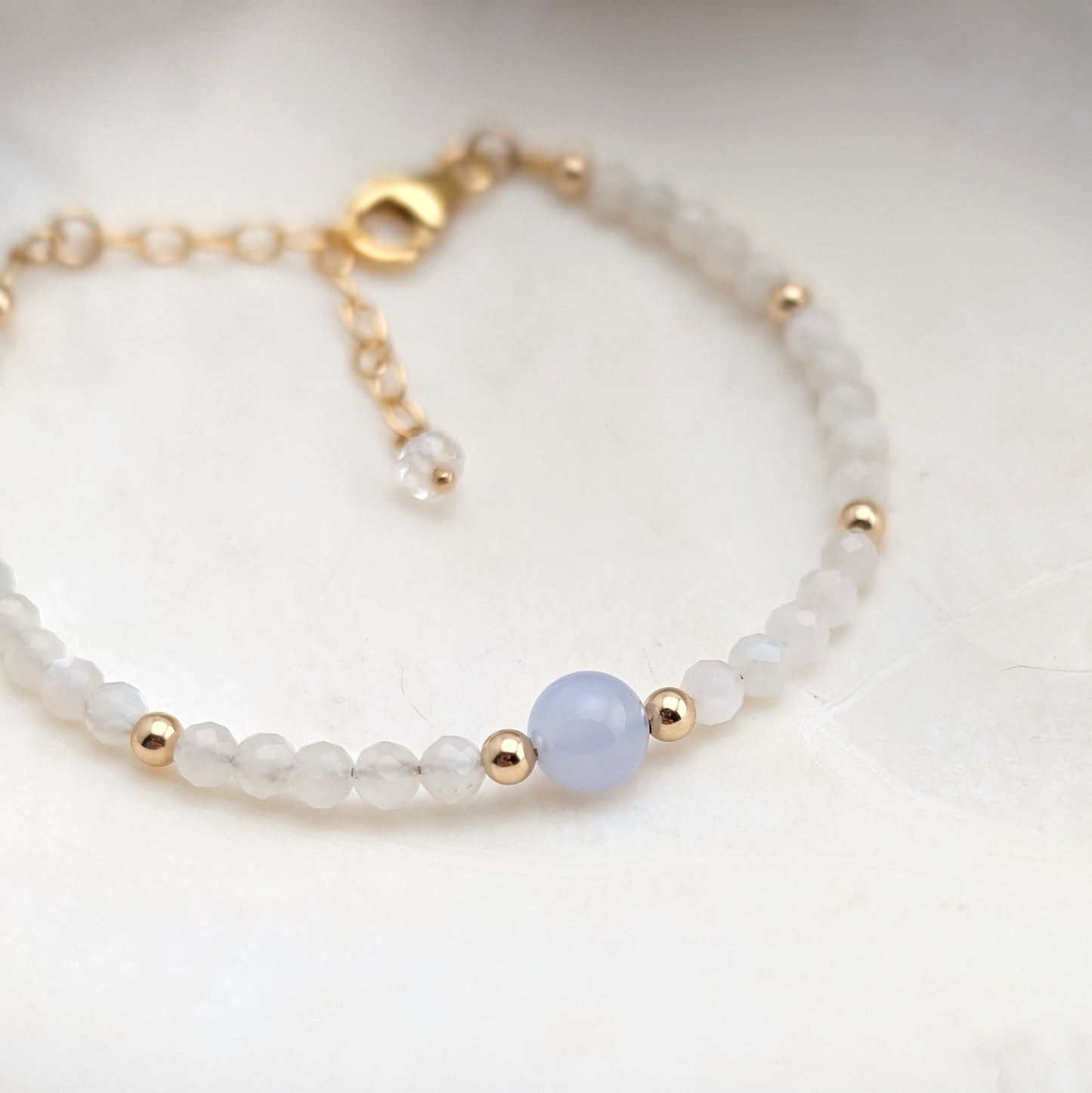 Blue Lace Agate Accent Luxe Bracelet