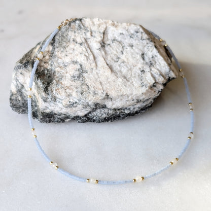 Moonstone Saltwater Surf Necklace