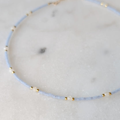 Moonstone Saltwater Surf Necklace