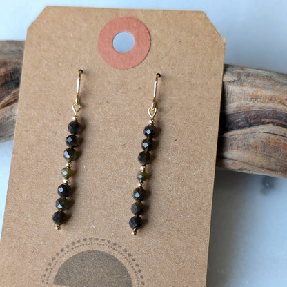 Golden Obsidian Grounding Gemstone Dangles