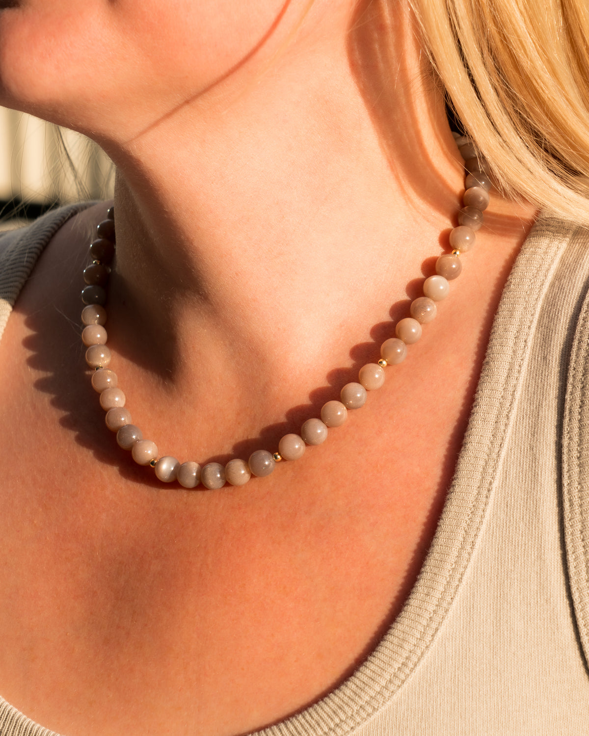 Solstice Chocolate Moonstone Necklace