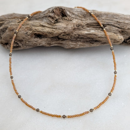 Smoky Quartz Coral Protection Necklace