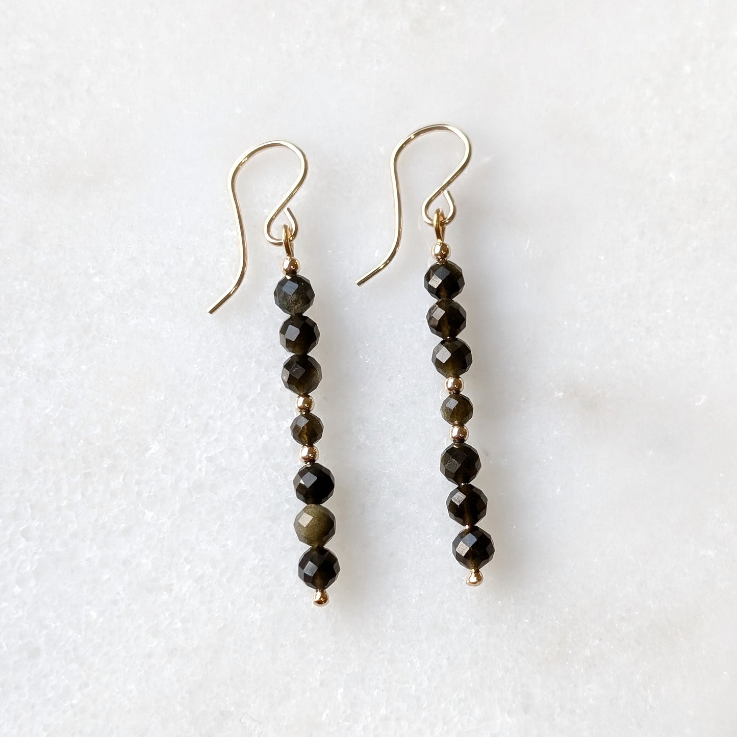 Golden Obsidian Grounding Gemstone Dangles