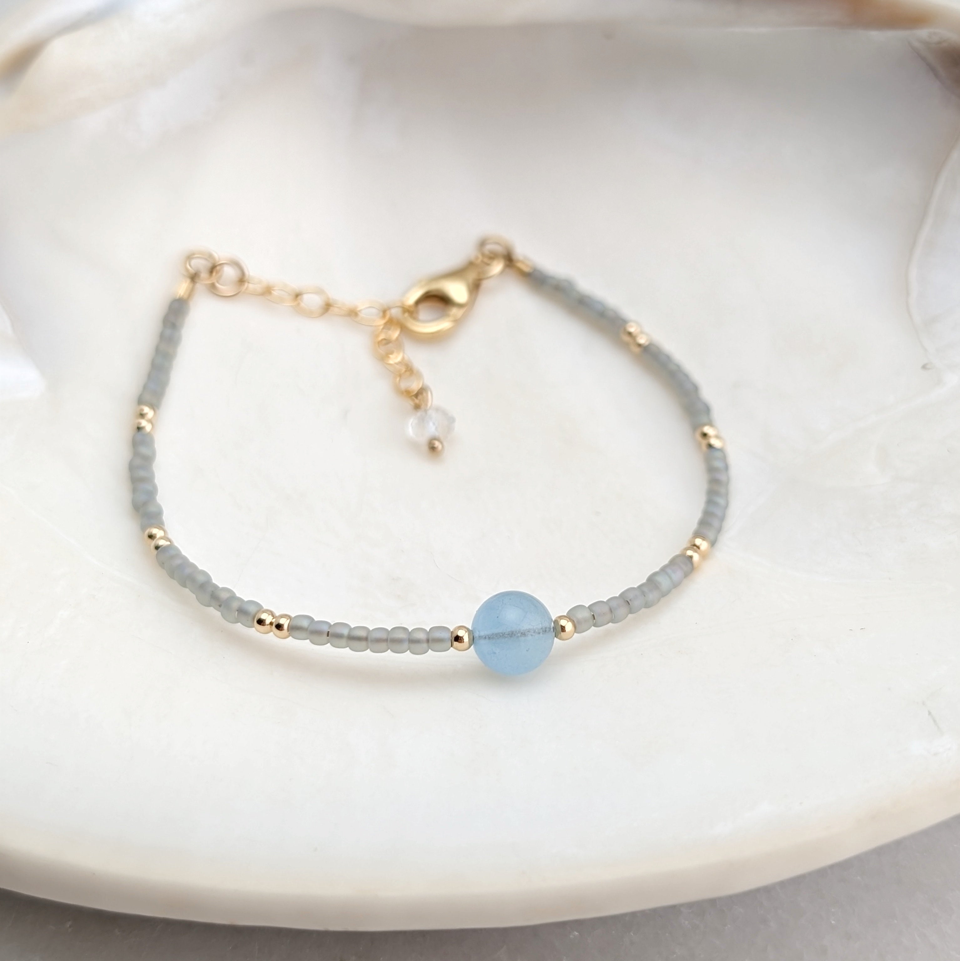 Aquamarine Tranquil Gray Waters Accent Bracelet