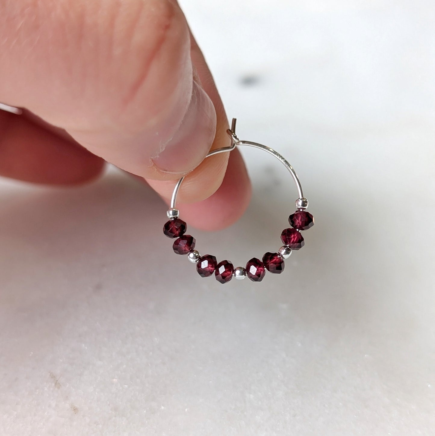 Garnet Mini Hoops