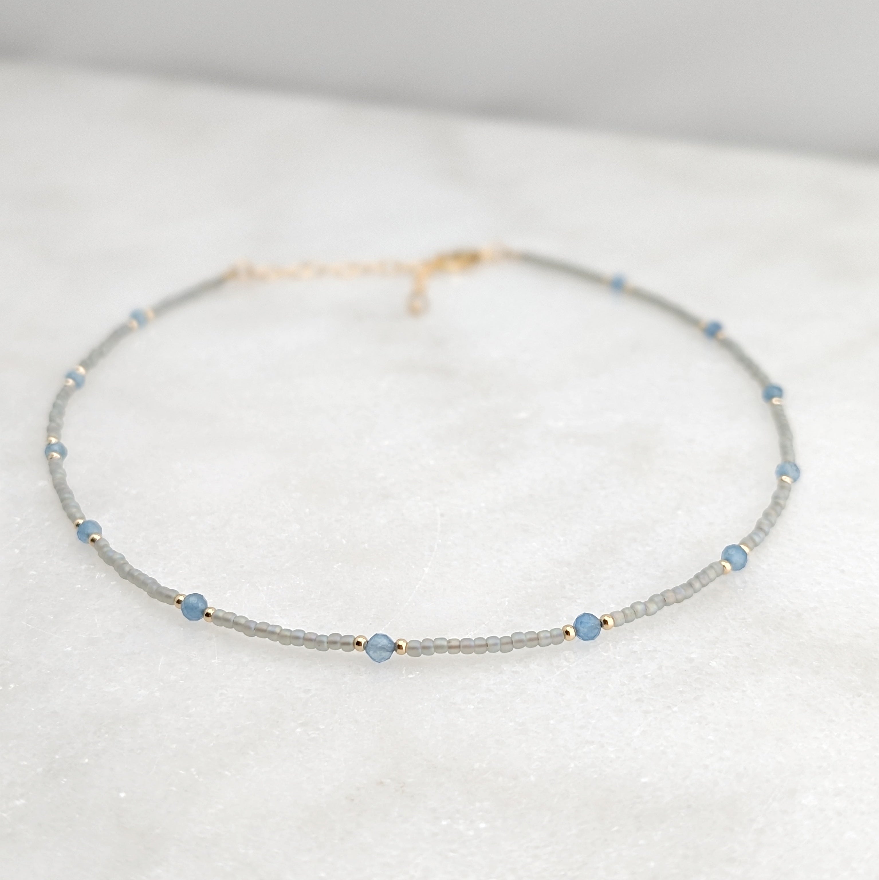 Aquamarine Tranquil Gray Waters Necklace
