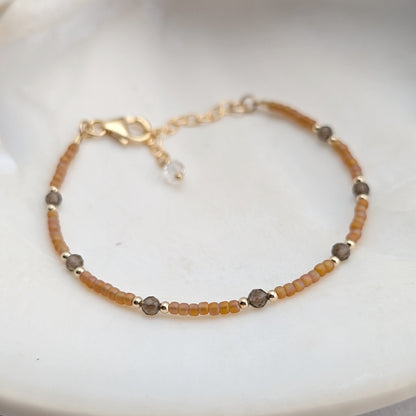 Smoky Quartz Peach Protective Bracelet