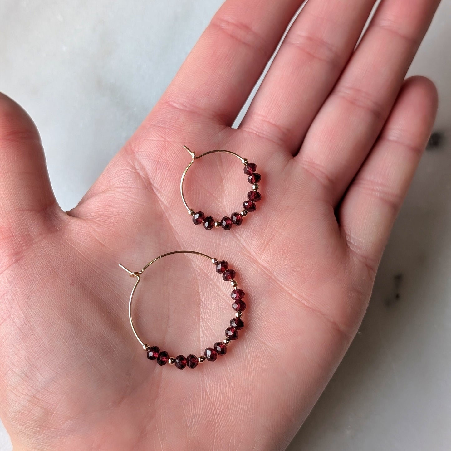 Garnet Mini Hoops