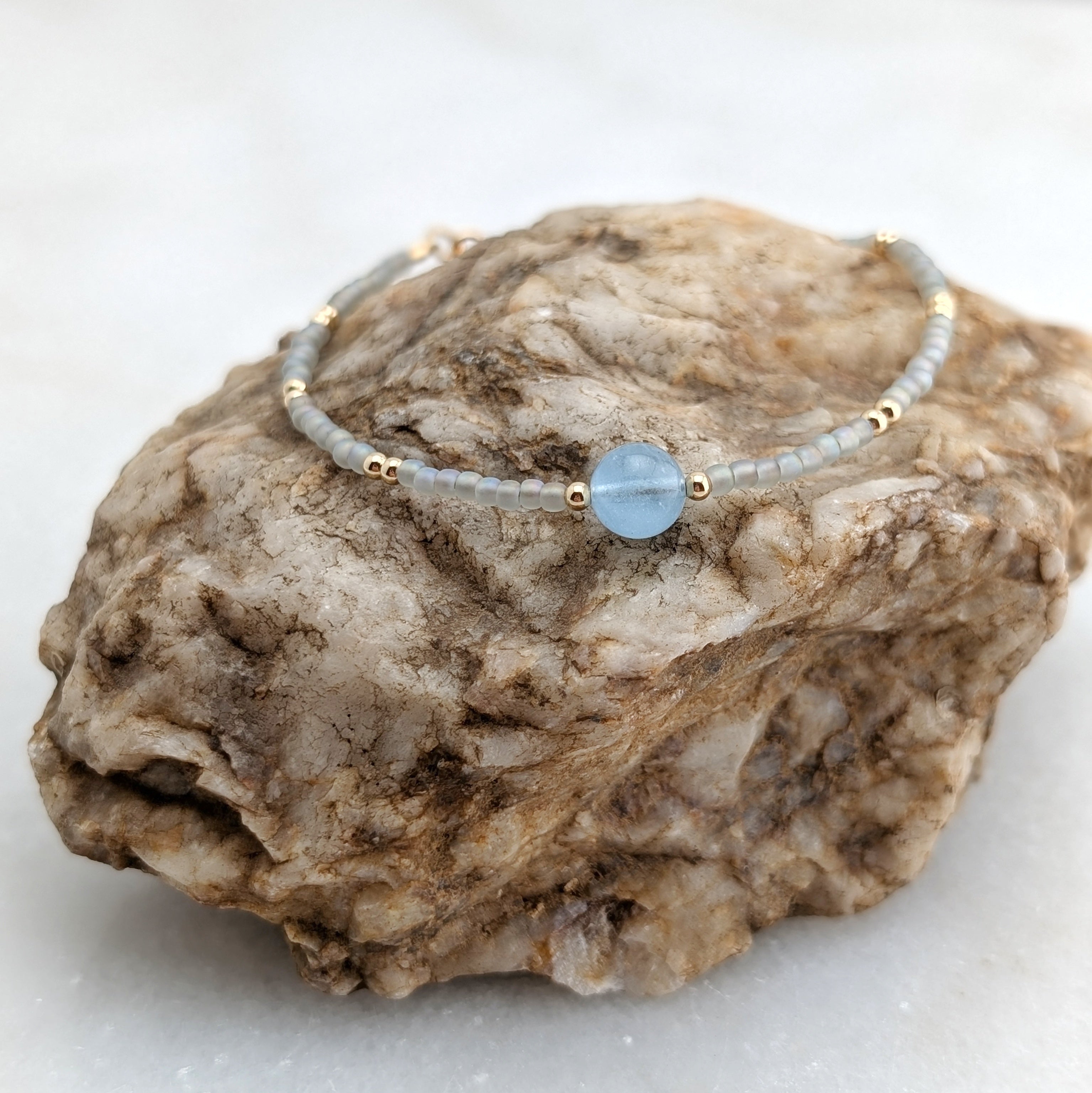 Aquamarine Tranquil Gray Waters Accent Bracelet