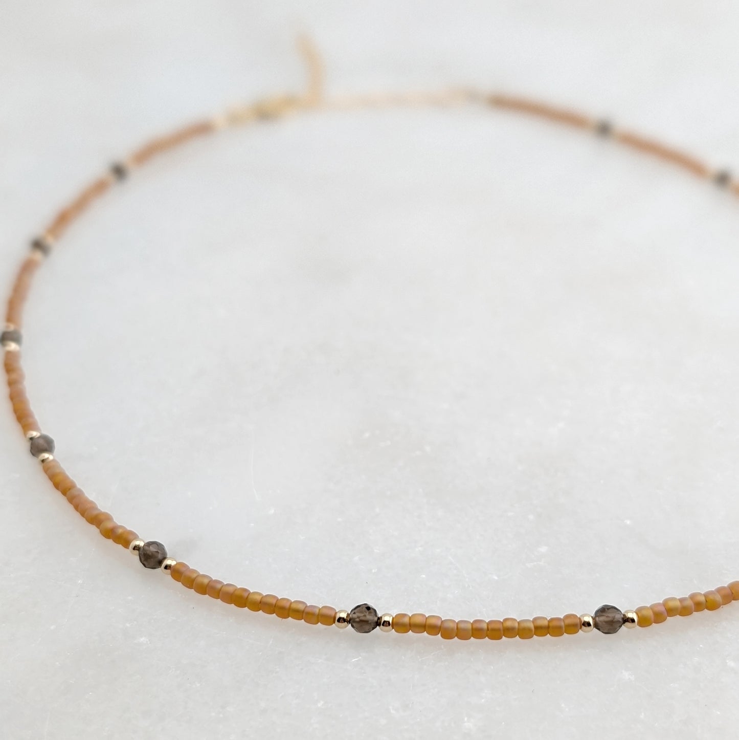 Smoky Quartz Coral Protection Necklace