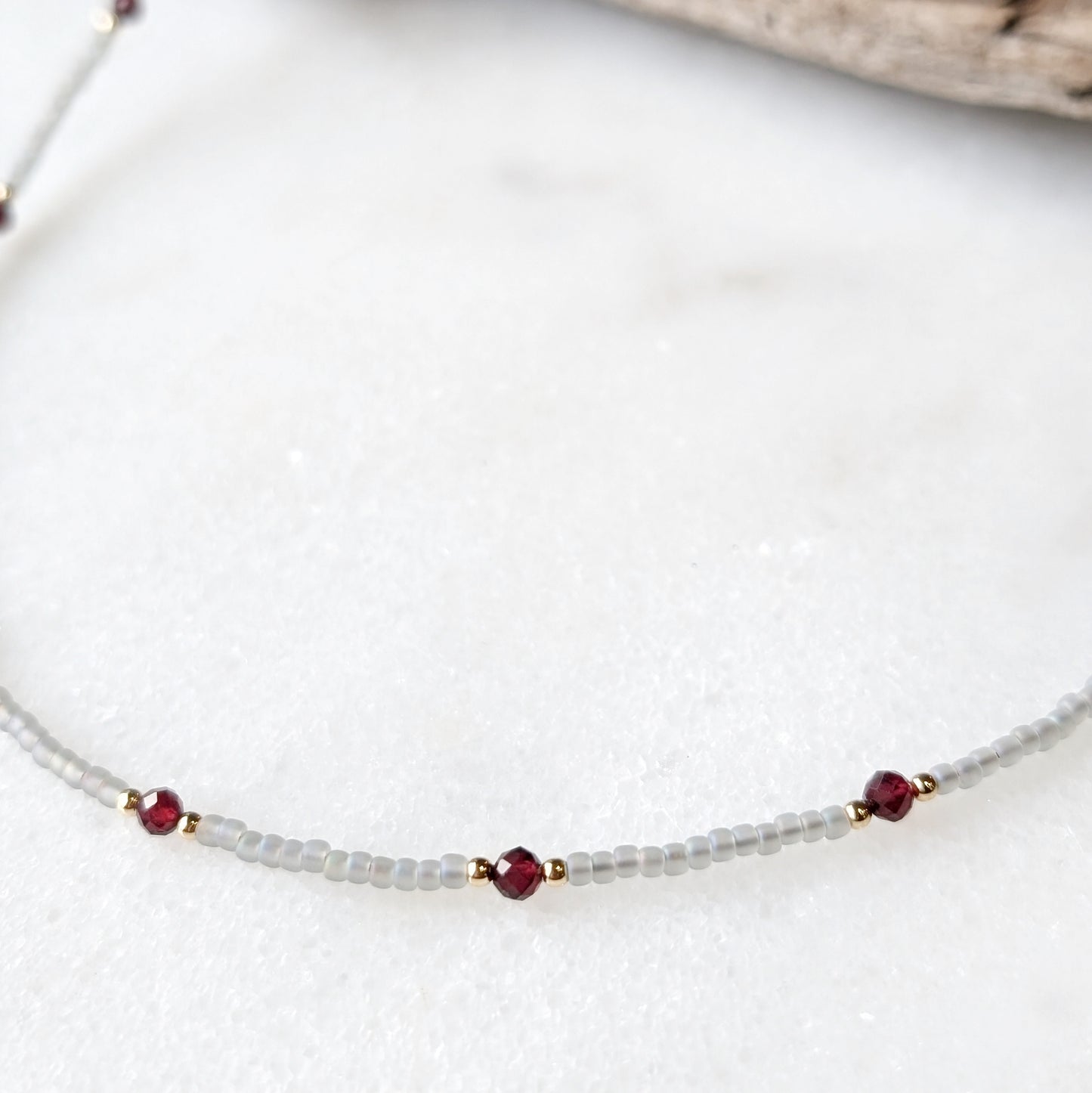 Garnet Gray Waters Necklace