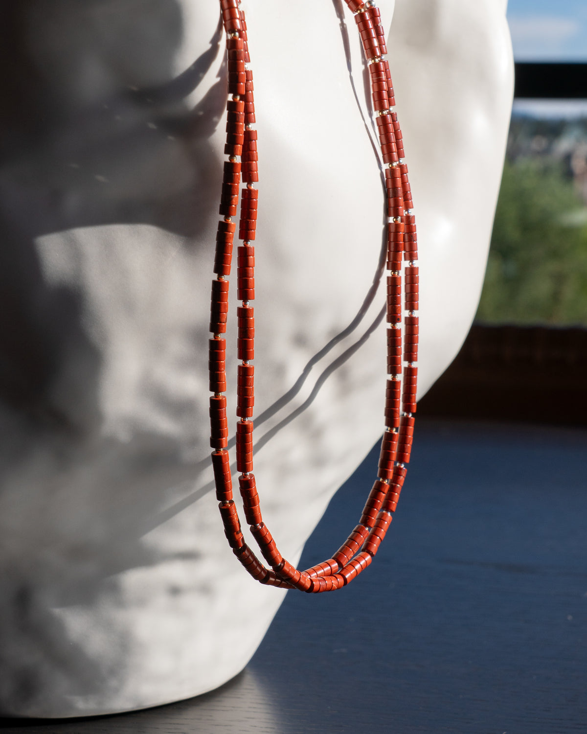 Painted Hills Red Jasper Heishi Necklace