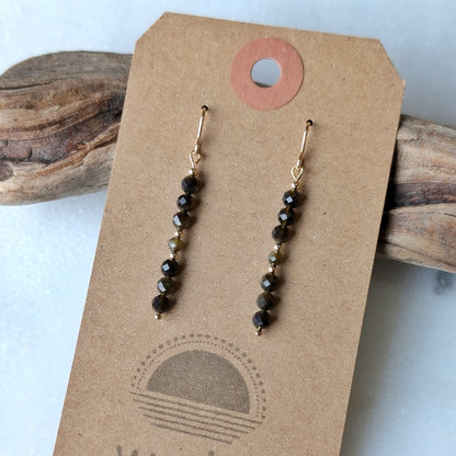 Golden Obsidian Grounding Gemstone Dangles