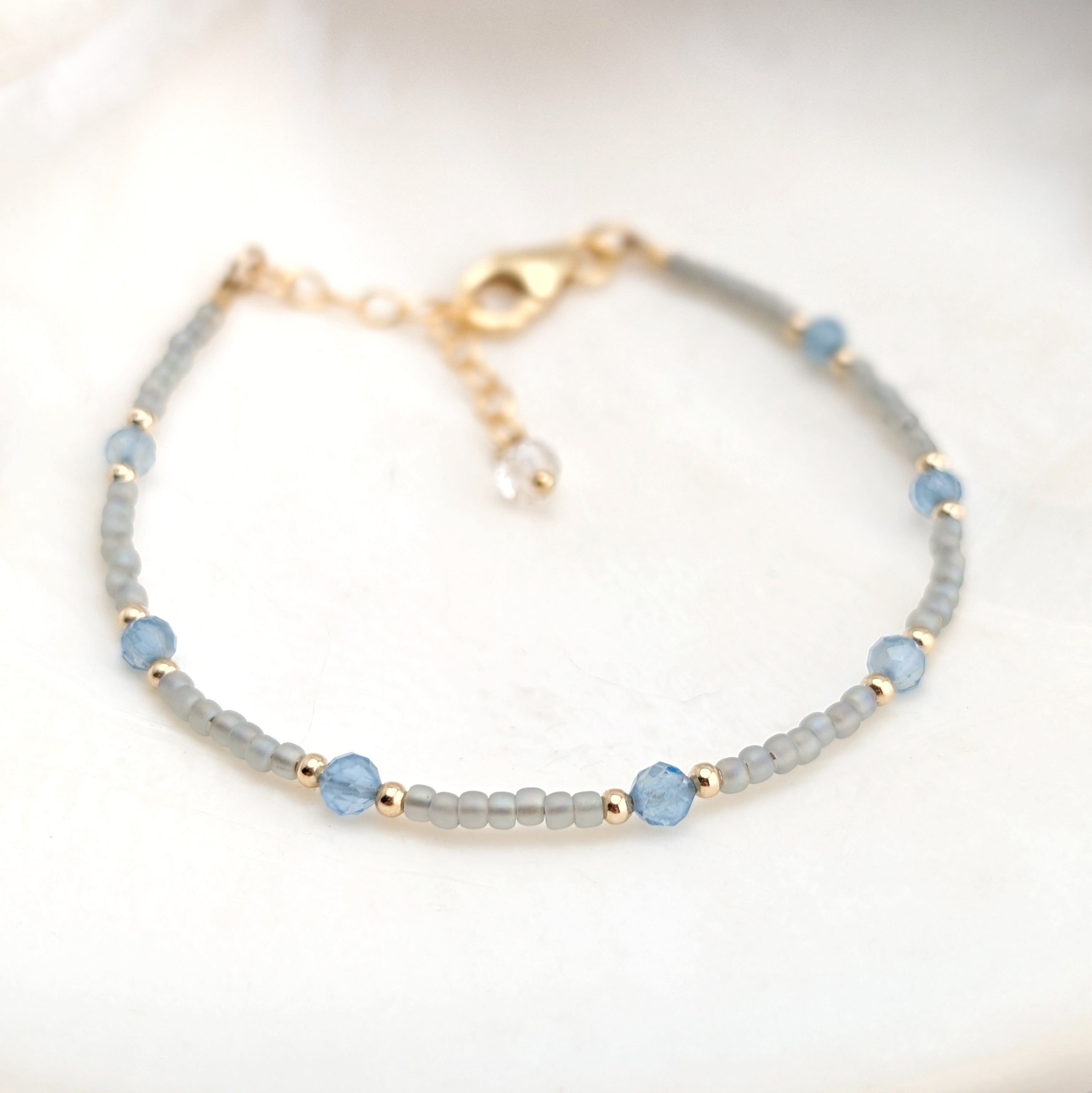 Aquamarine Tranquil Gray Waters Bracelet