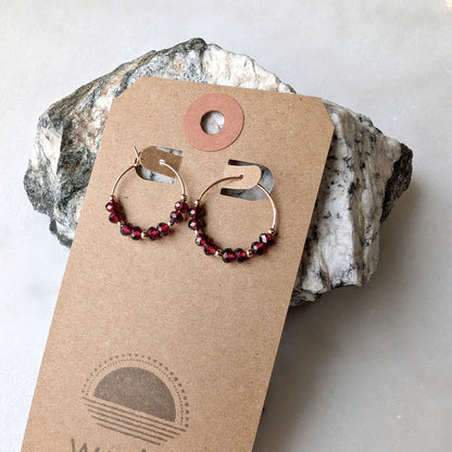 Garnet Mini Hoops