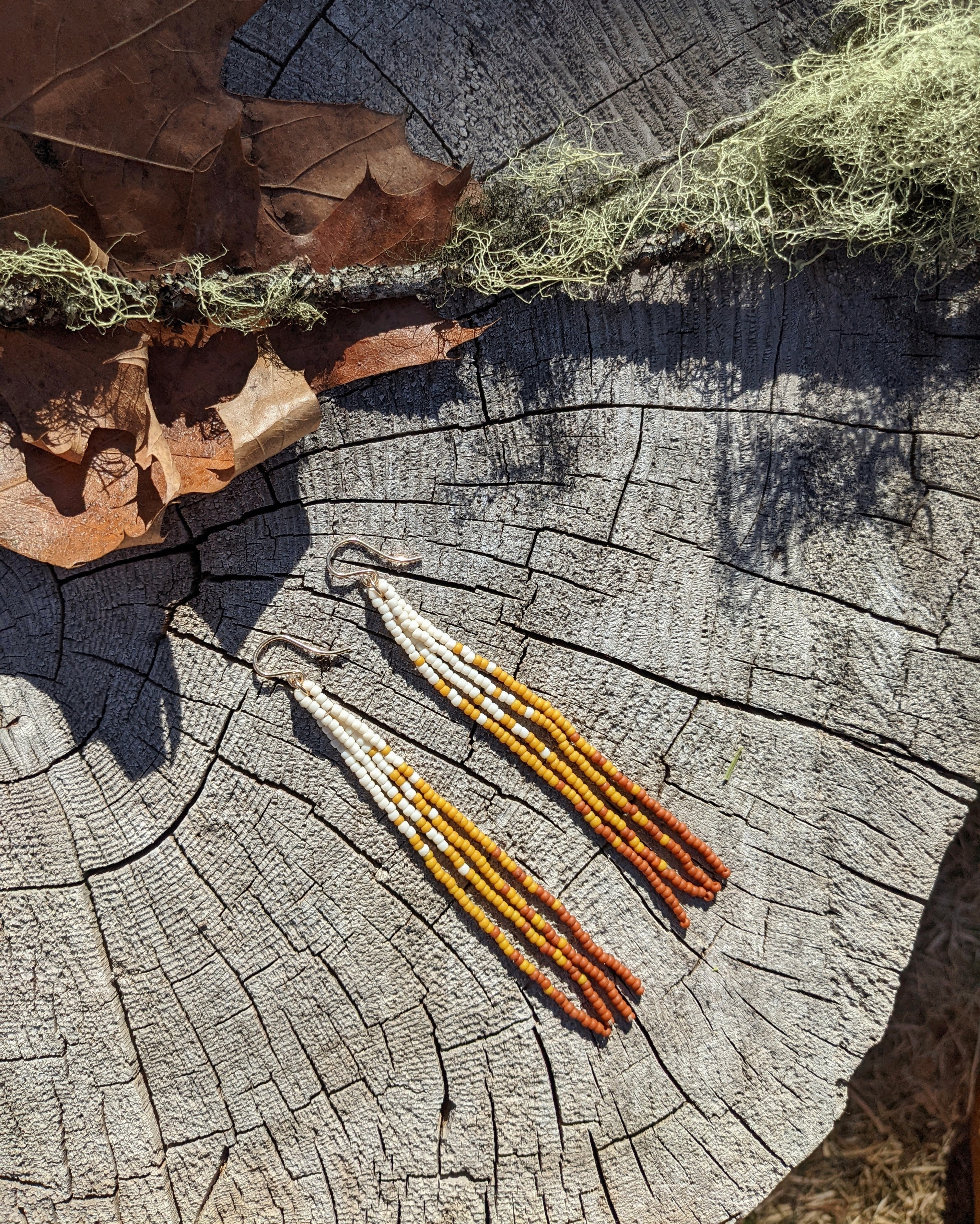 Chasing Sunset Long Fringe Beaded Earrings