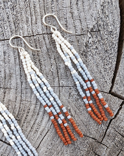 Winter Canyon Short Fringe Beaded Earrings