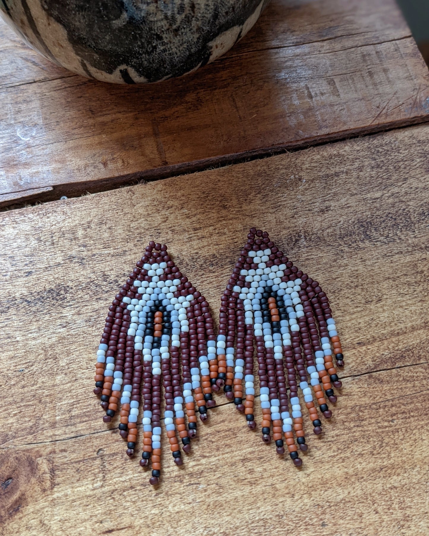 Cabernet Twilight Fringe Beaded Earrings