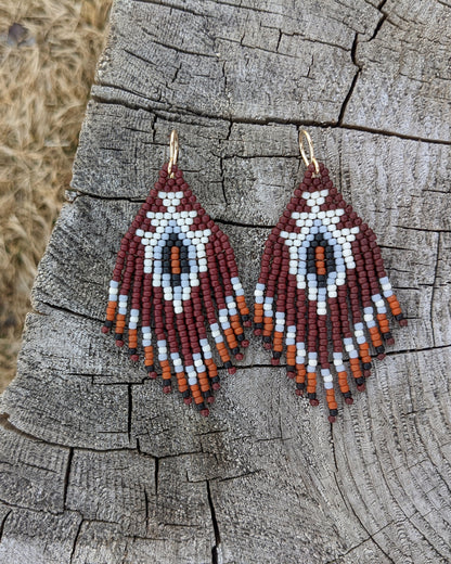 Cabernet Twilight Fringe Beaded Earrings