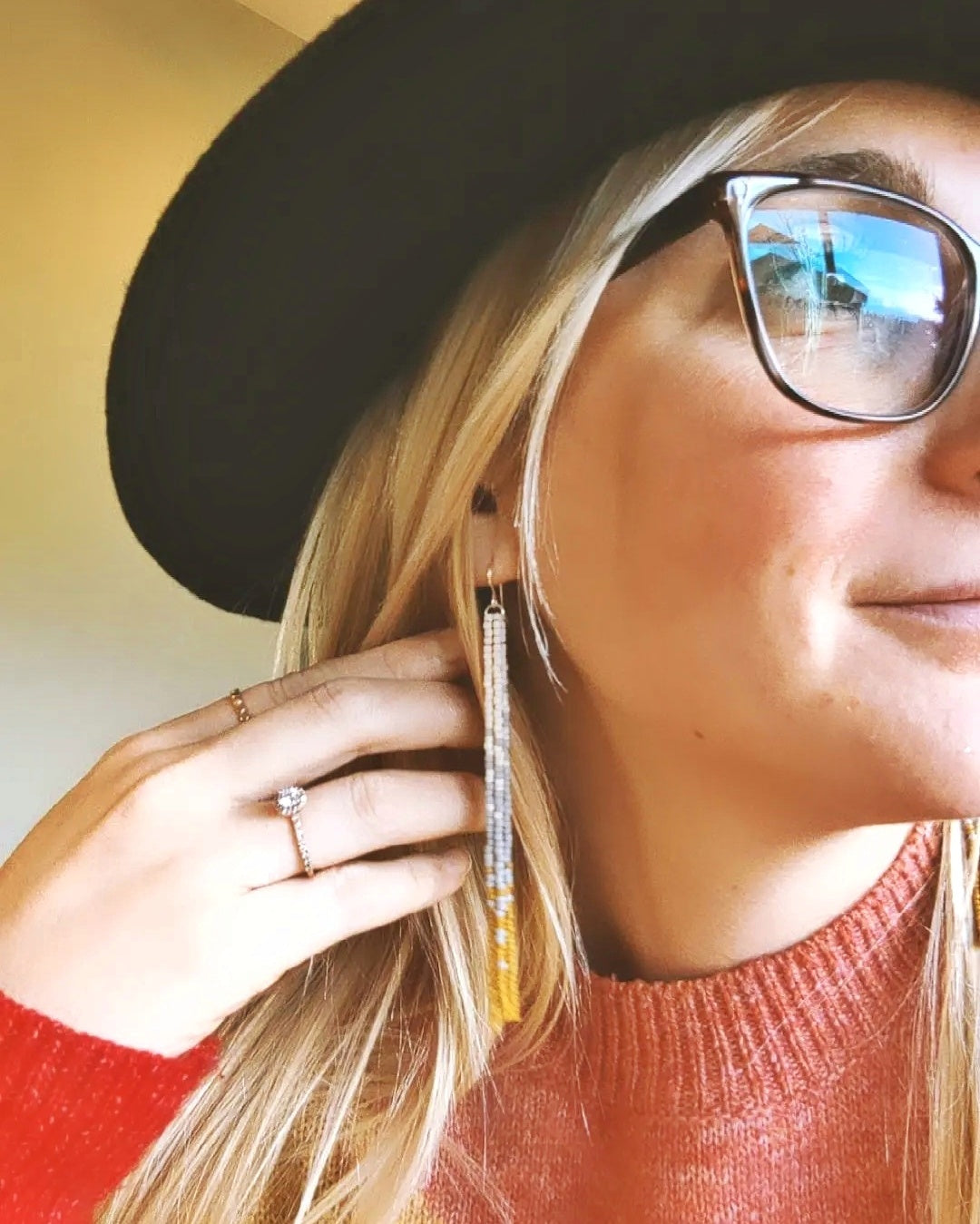Morning Tides Long Fringe Beaded Earrings
