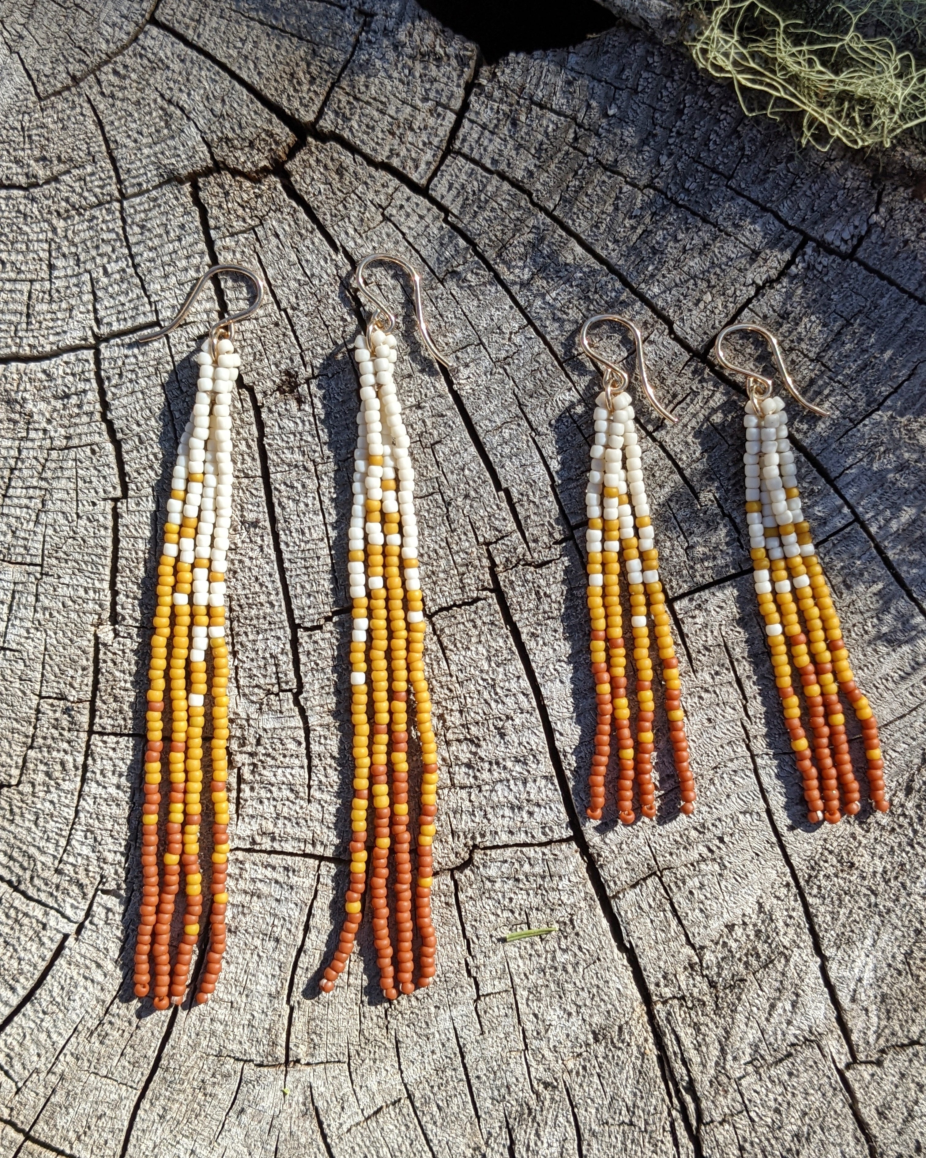 Chasing Sunset Long Fringe Beaded Earrings