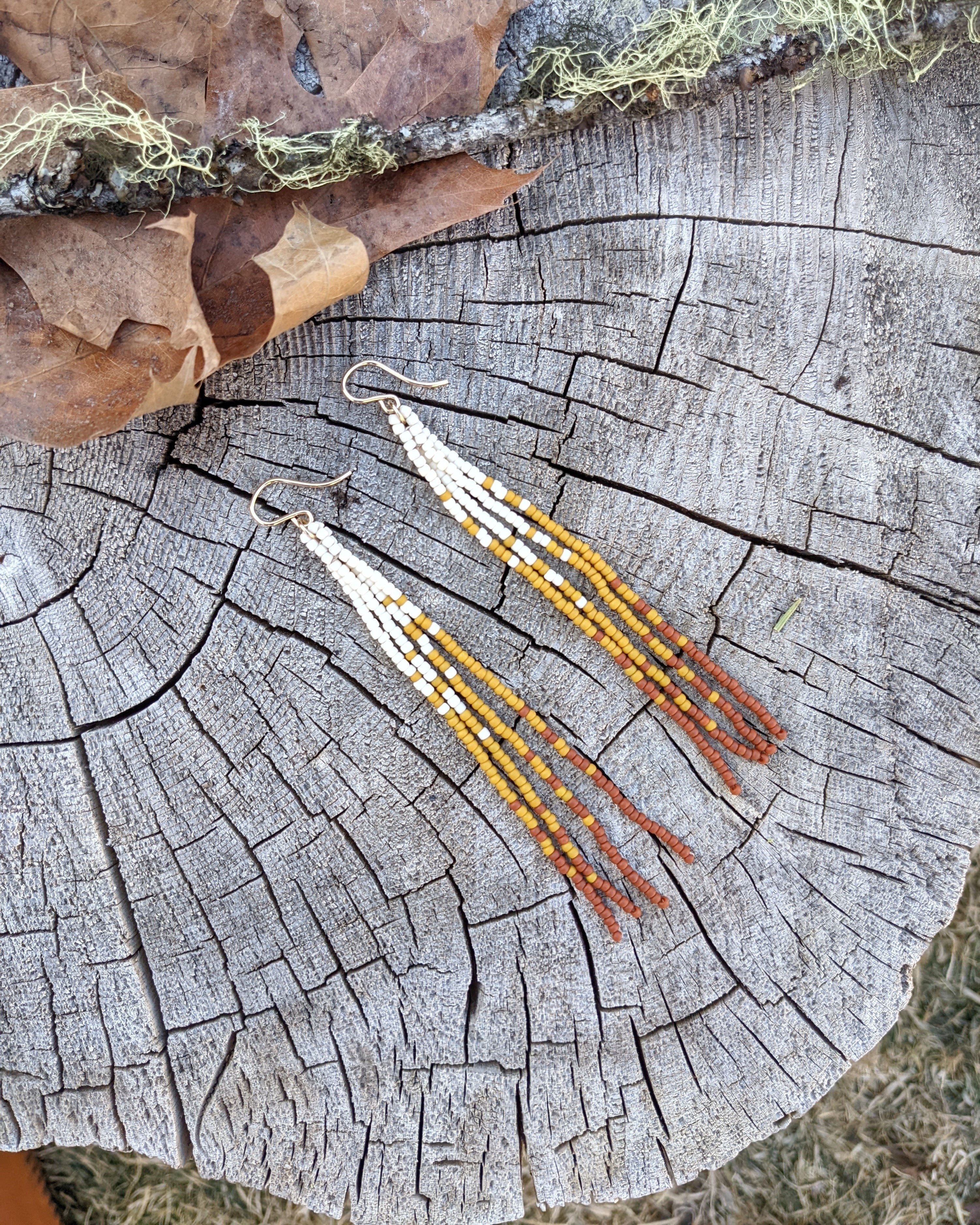 Chasing Sunset Long Fringe Beaded Earrings