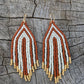 Terracotta & Gold Arrow Fringe Beaded Earrings